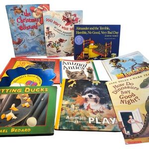 Lot of 10 Children’s Books 5 Hardcover 5 Softcover Animals, Christmas, Dinosaur